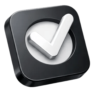 Approval checkmark icon in 3D style on the Bestowance about page